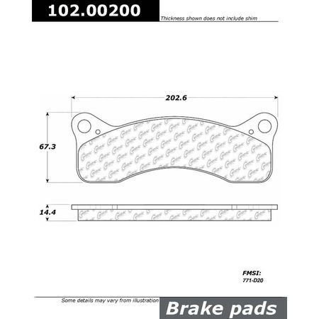 CENTRIC PARTS CTEK Brake Pads, 102.00200 102.00200